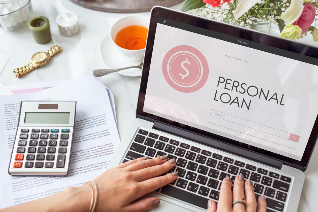 laptop showing personal loans website