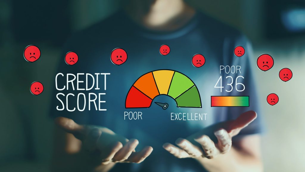poor credit score concept