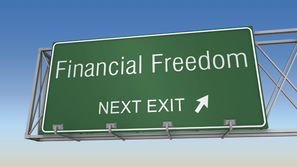 financial freedom road sign concept