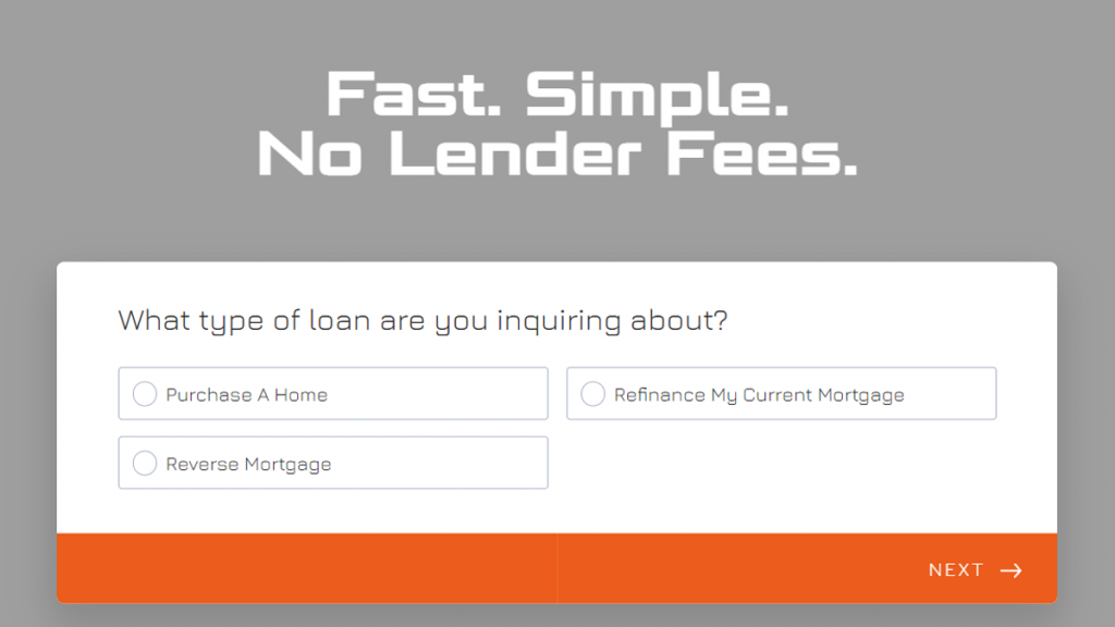 Evolve Home Loans application page
