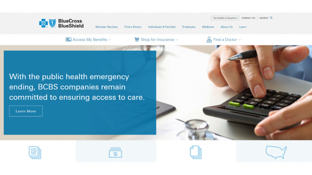 Blue Cross Blue Shield home page