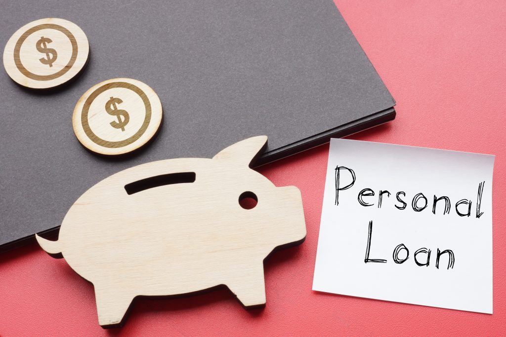 Personal loan is shown on the photo using the text