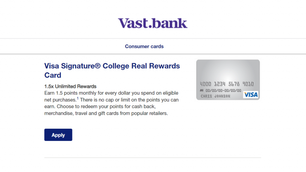 Visa Signature College Real Rewards