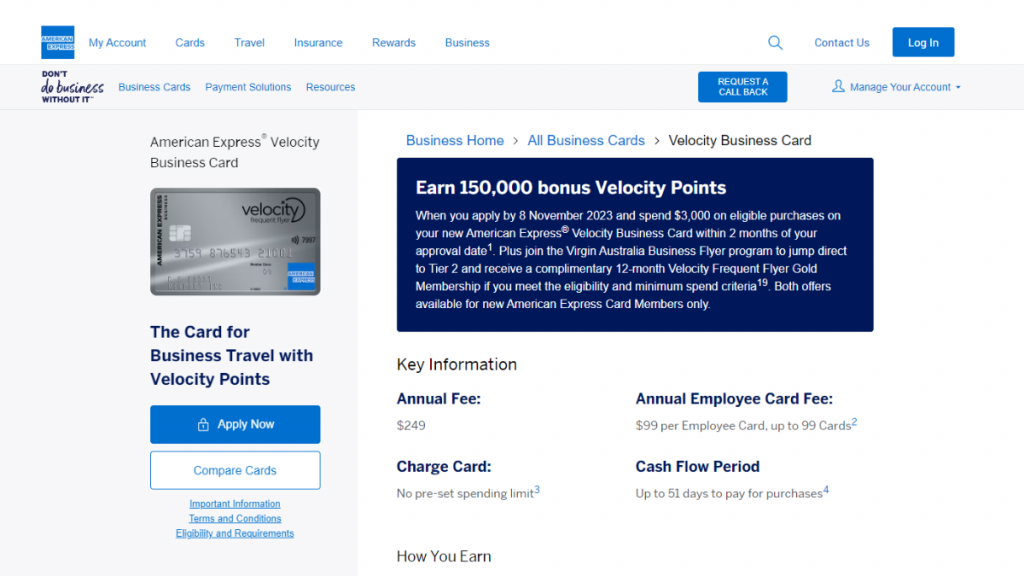 American Express Velocity Business Charge Card